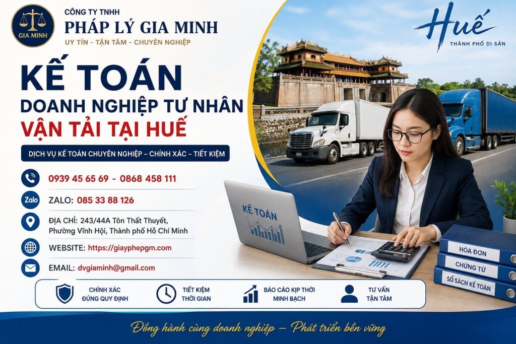 Kế toán doanh nghiệp tư nhân vận tải tại Huế