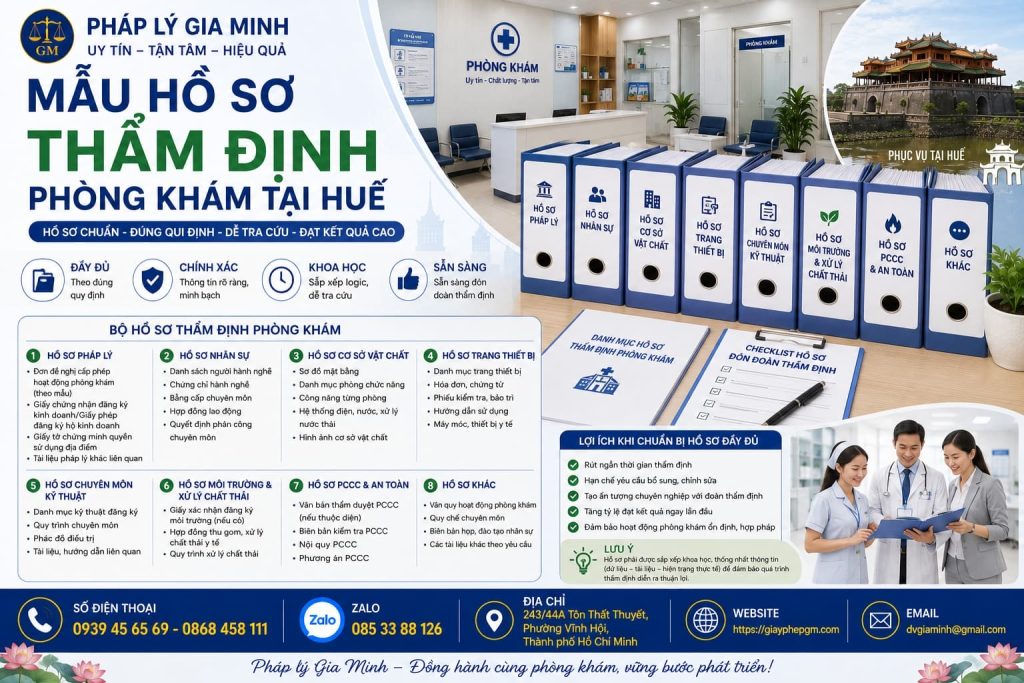 Mẫu hồ sơ thẩm định phòng khám tại Huế