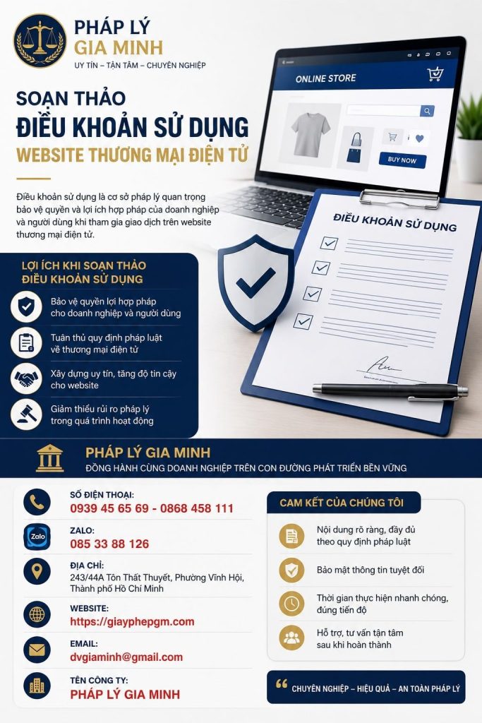 Soạn thảo điều khoản sử dụng website thương mại điện tử