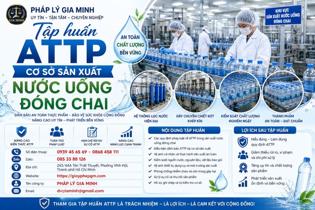 Tập huấn ATTP cơ sở sản xuất nước uống đóng chai kiểm soát sạch từ nguồn đến chai 1 Tập huấn ATTP cơ sở sản xuất nước uống đóng chai