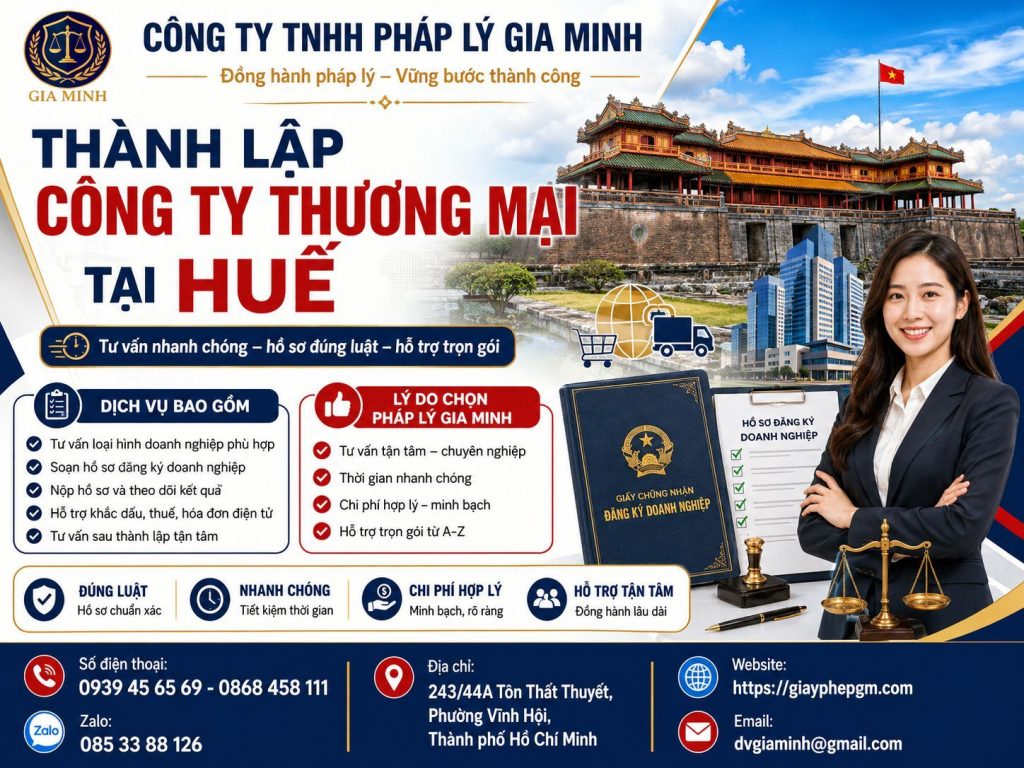 Thành lập công ty thương mại tại Huế