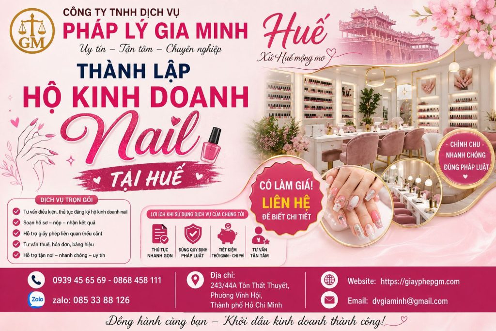 Thành lập hộ kinh doanh nail tại Huế: Chuẩn bị đúng để mở tiệm thuận lợi 1 Thành lập hộ kinh doanh nail tại Huế
