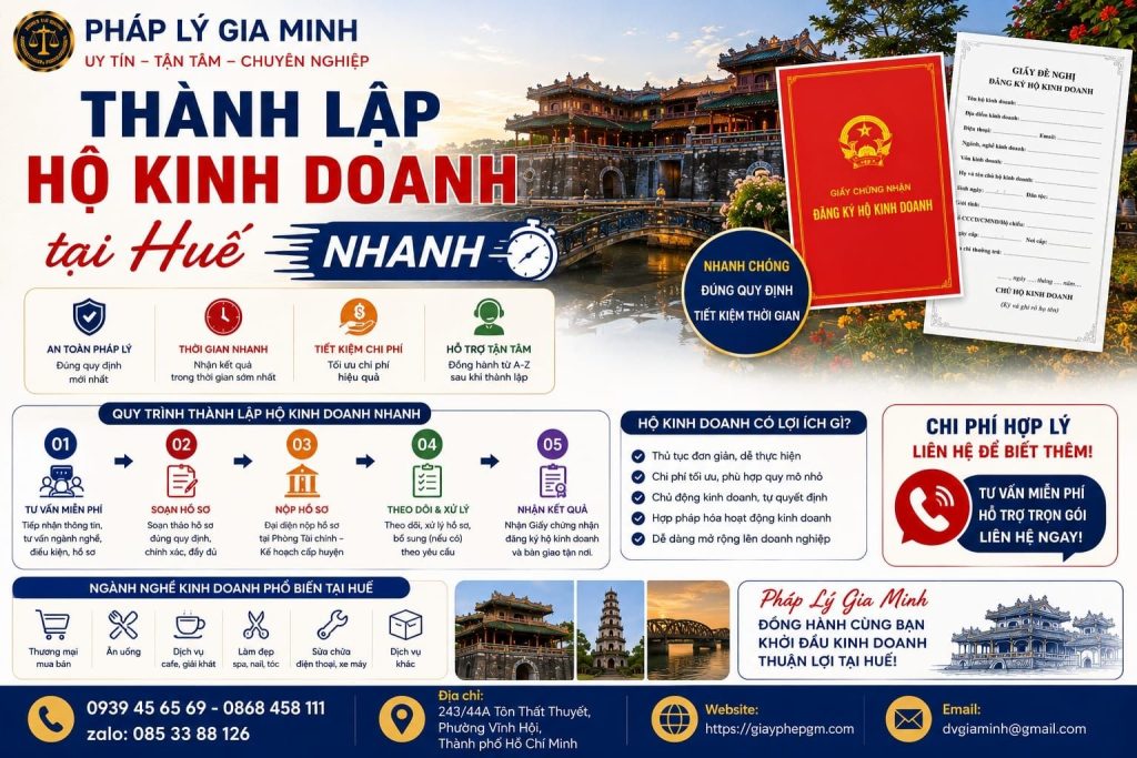 Thành lập hộ kinh doanh tại Huế nhanh