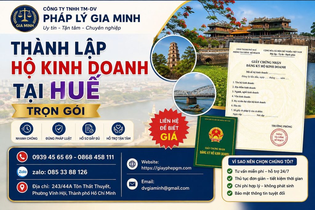 Thành lập hộ kinh doanh tại Huế trọn gói: Từ chuẩn bị hồ sơ đến sẵn sàng hoạt động 1 Thành lập hộ kinh doanh tại Huế trọn gói