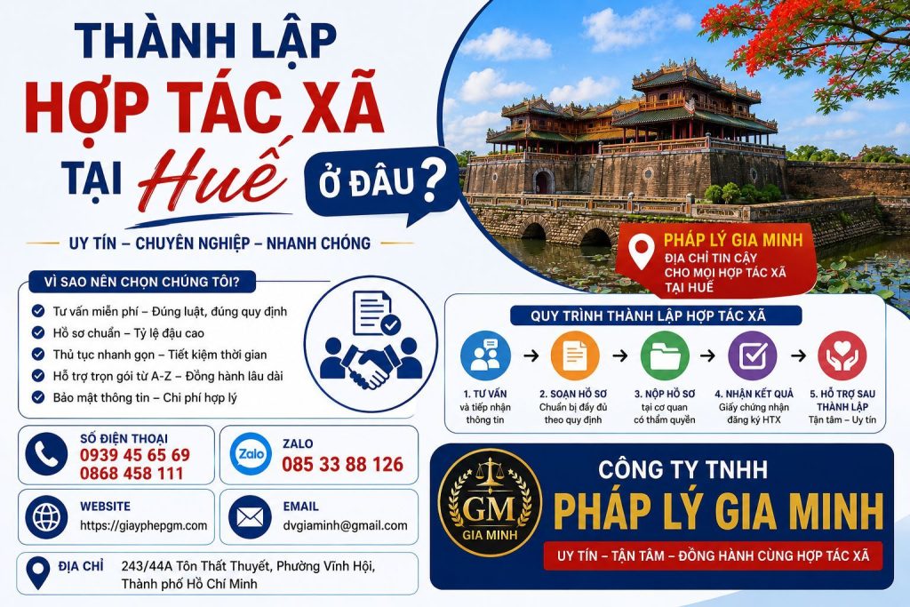 Thành lập hợp tác xã tại Huế ở đâu