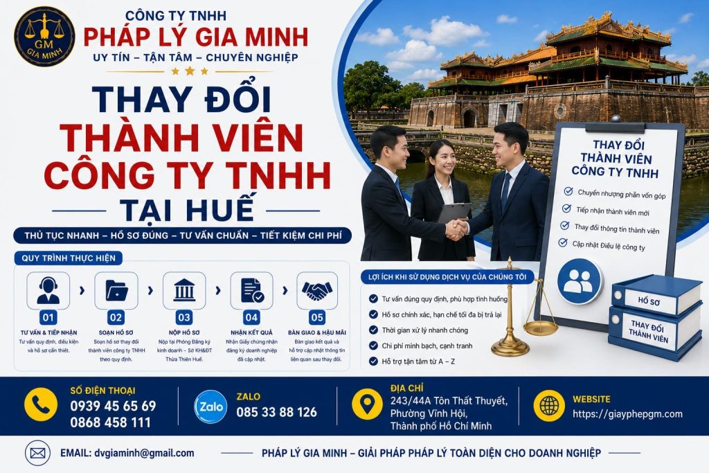 Thay đổi thành viên công ty TNHH tại Huế
