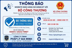 Thông báo website bán hàng với Bộ Công Thương