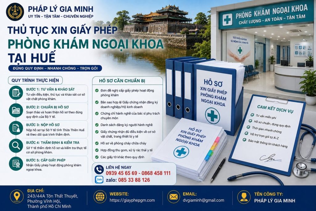 Thủ tục xin giấy phép phòng khám ngoại khoa tại Huế