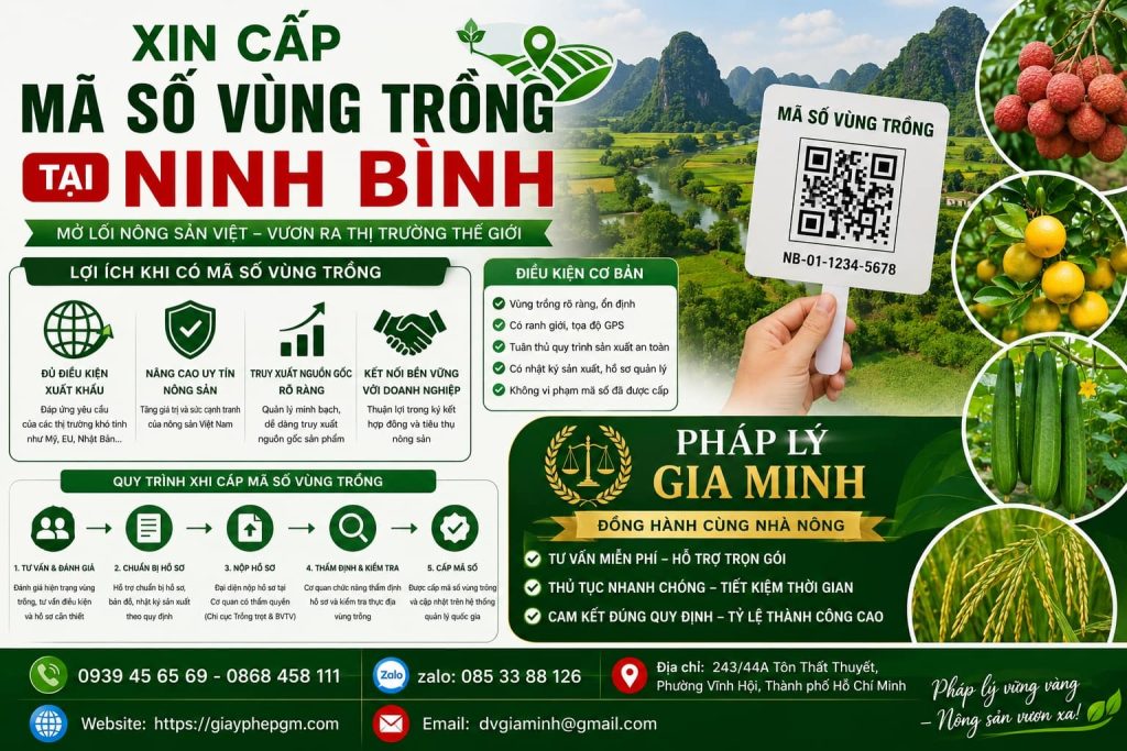 Xin cấp mã số vùng trồng tại Ninh Bình