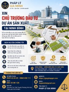 Xin chủ trương đầu tư dự án sản xuất tại Ninh Bình