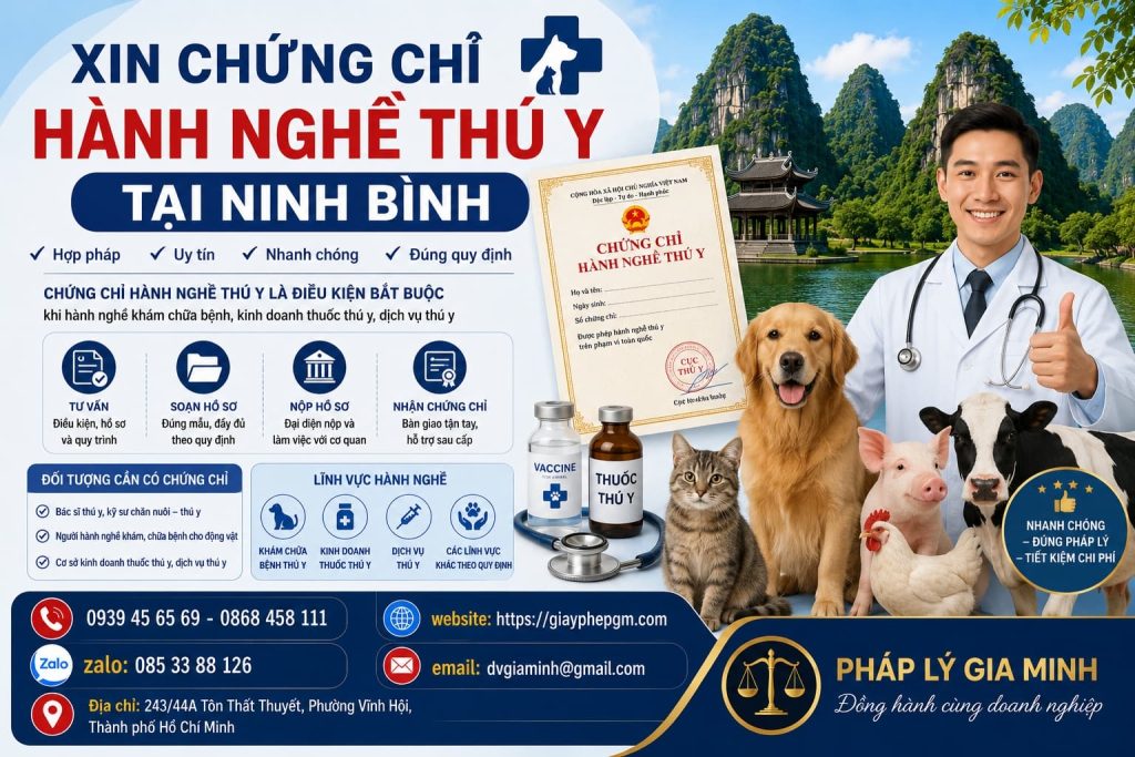 Xin chứng chỉ hành nghề thú y tại Ninh Bình
