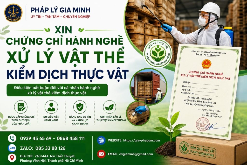 Xin chứng chỉ hành nghề xử lý vật thể kiểm dịch thực vật