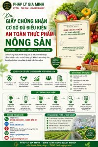 Xin giấy chứng nhận cơ sở đủ điều kiện an toàn thực phẩm nông sản
