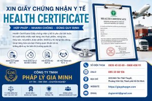 Xin giấy chứng nhận y tế Health Certificate