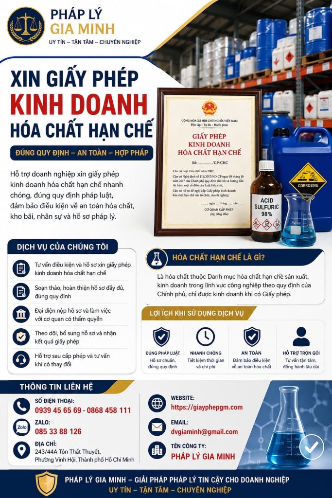 Xin giấy phép kinh doanh hóa chất hạn chế