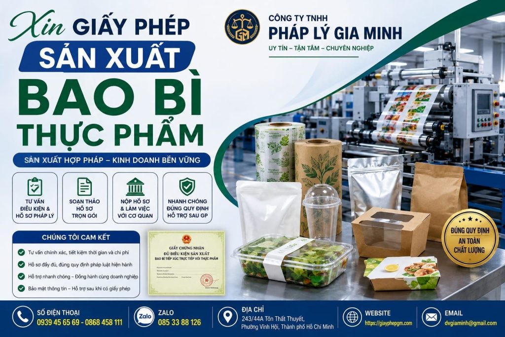 Xin giấy phép sản xuất bao bì thực phẩm