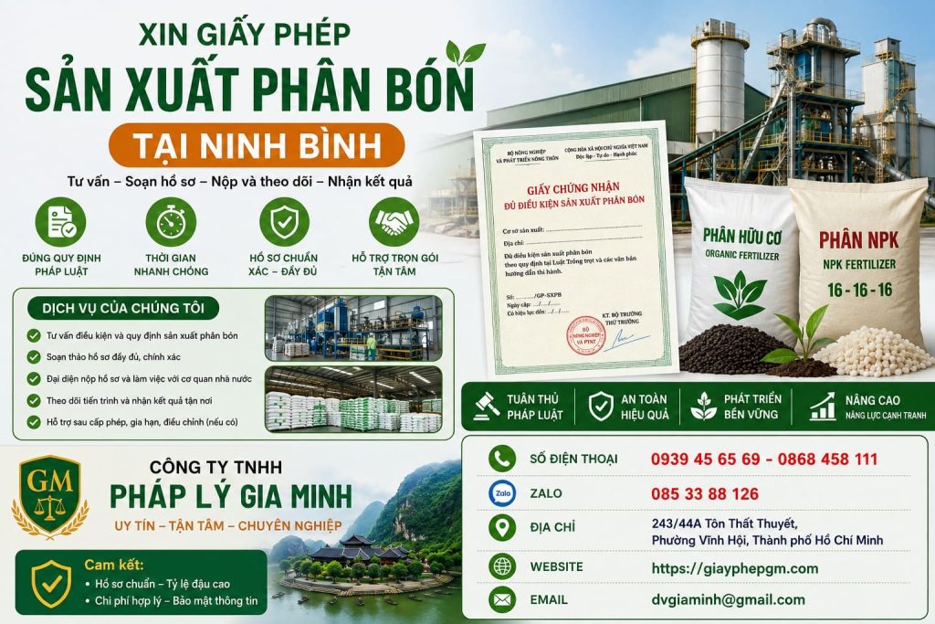 Xin giấy phép sản xuất phân bón tại Ninh Bình