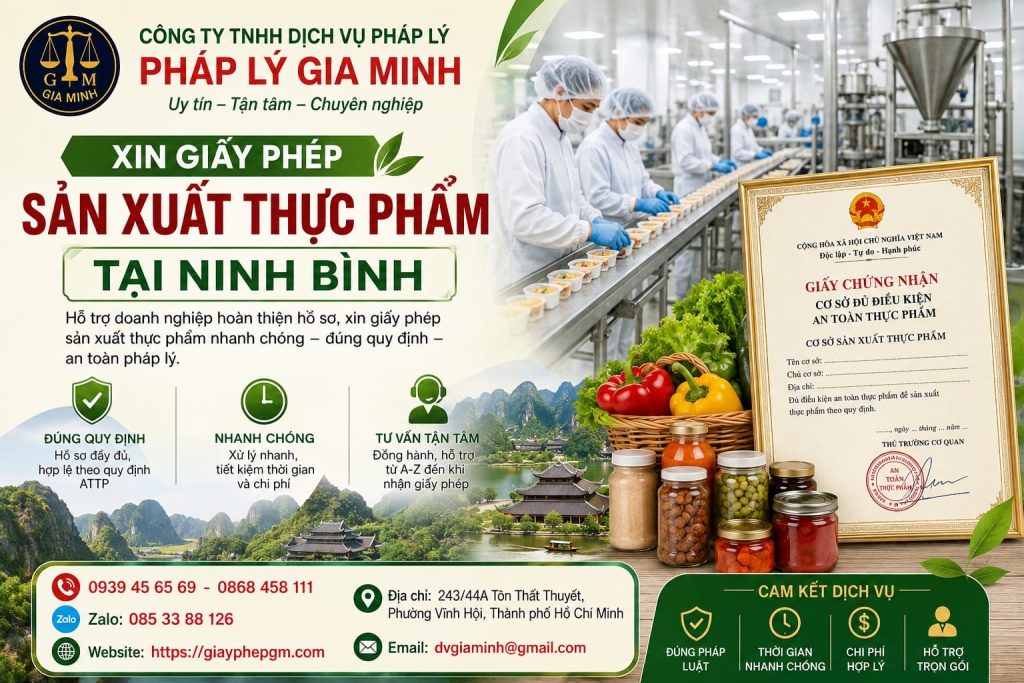 Xin giấy phép sản xuất thực phẩm tại Ninh Bình trọn gói, nhanh đưa cơ sở vào hoạt động 1 Xin giấy phép sản xuất thực phẩm tại Ninh Bình
