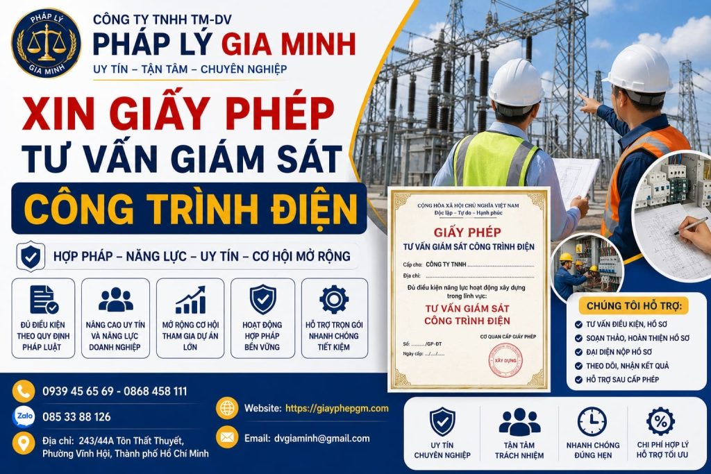 Xin giấy phép tư vấn giám sát công trình điện