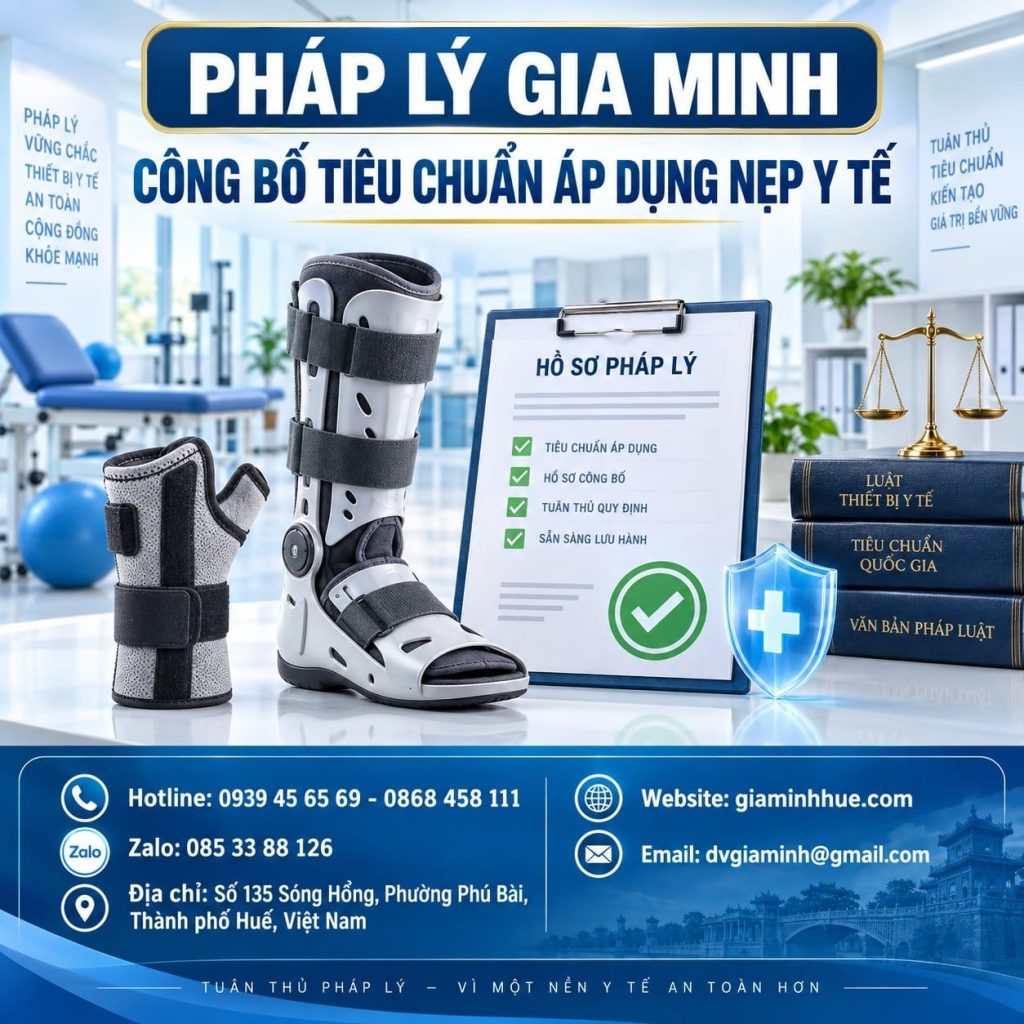 Công bố tiêu chuẩn áp dụng nẹp y tế