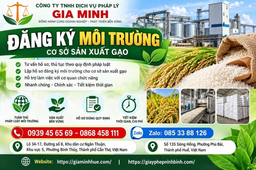 Đăng ký môi trường cơ sở sản xuất gạo