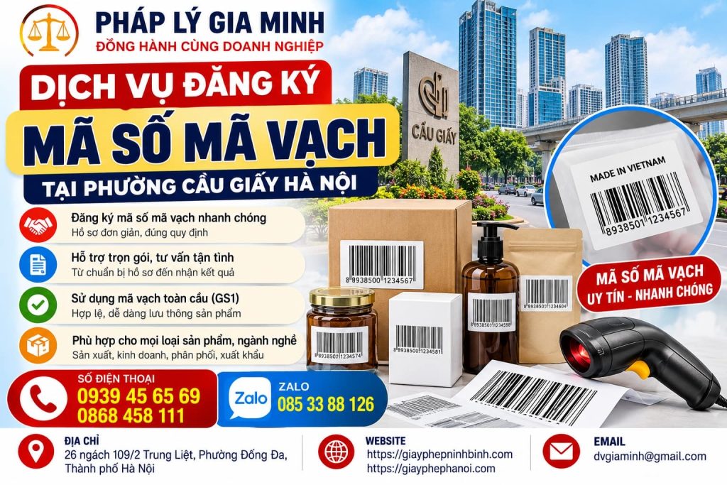 Dịch vụ đăng ký mã số mã vạch tại phường Cầu Giấy Hà Nội