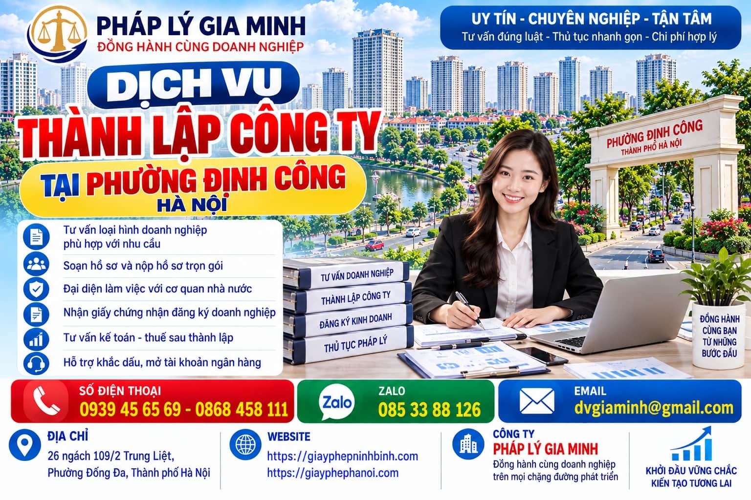 Dịch vụ thành lập công ty tại phường Định Công Hà Nội