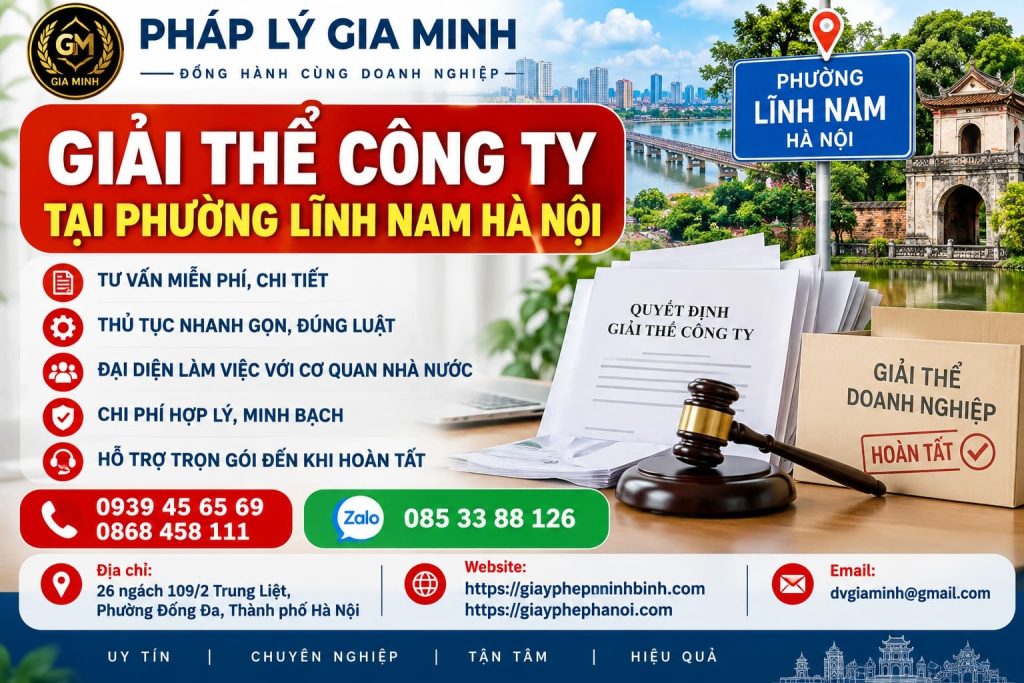 Giải thể công ty tại phường Lĩnh Nam Hà Nội