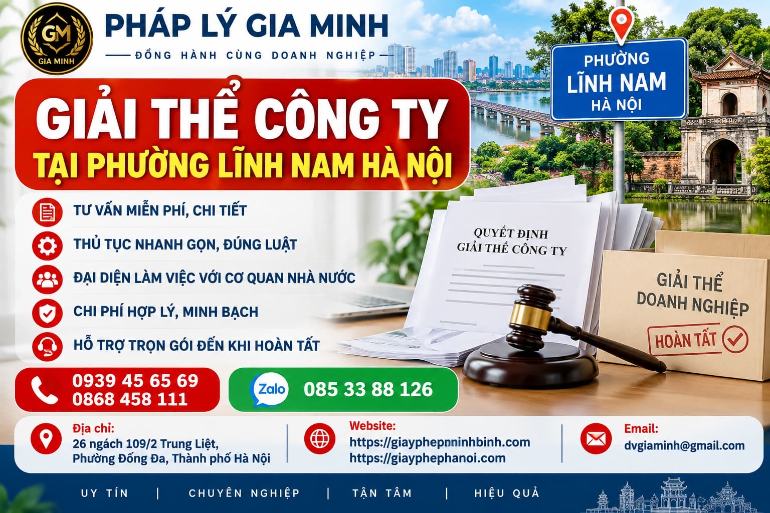 Giải thể công ty tại phường Lĩnh Nam Hà Nội