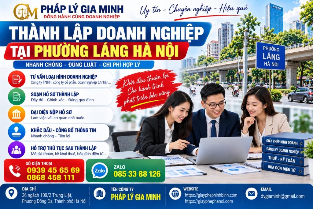 Thành lập doanh nghiệp tại phường Láng Hà Nội