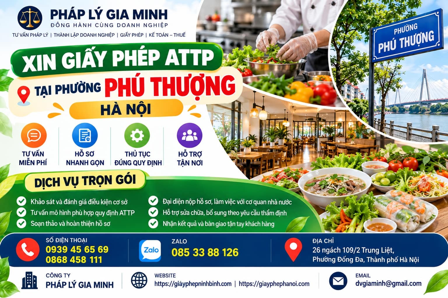 Xin giấy phép ATTP tại phường Phú Thượng Hà Nội